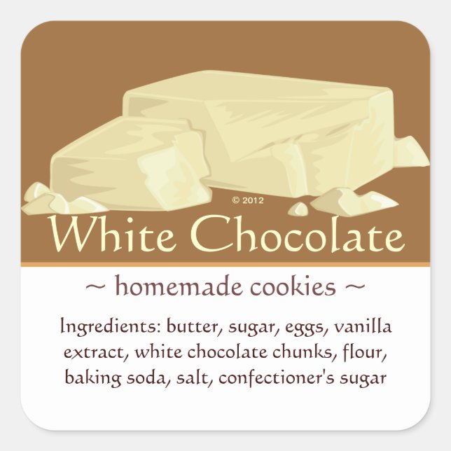 Pegatinas de chocolate blanco de la plaza del pers (Anverso)