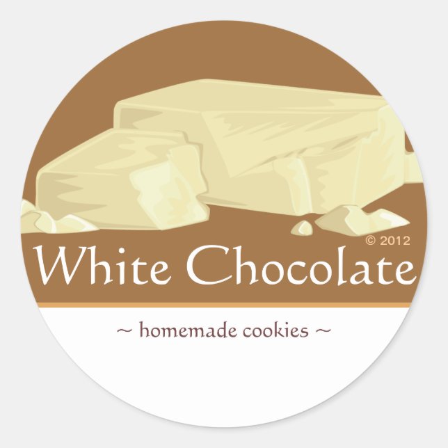 Pegatinas de chocolate blanco personalizable (Anverso)