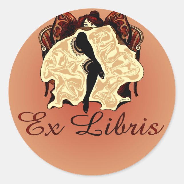 Pegatinas de Chou Chou Round Bookplate (Anverso)