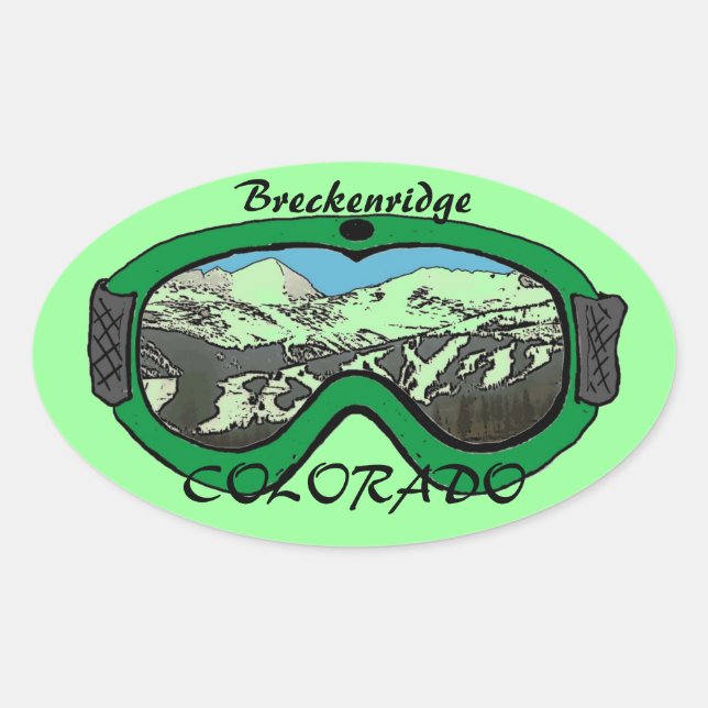 Pegatinas de ciclismo verde de Breckenridge (Anverso)
