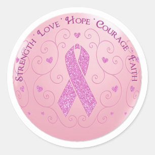 Pegatinas de Cinta Rosa de Cáncer de Mama