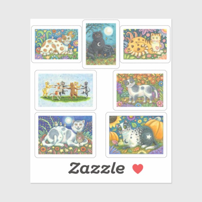 Pegatinas DE CINTAS Y KITTEN DE CULTIVO DE PAÍS (Hoja)