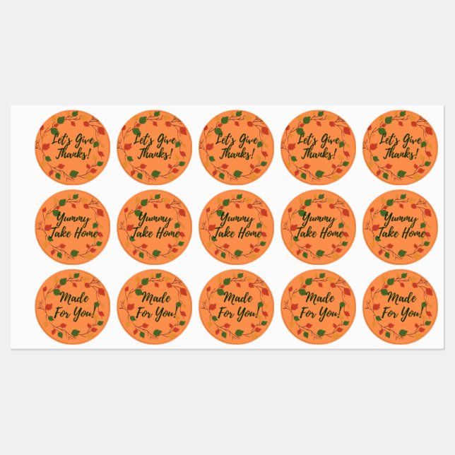 Pegatinas de Círculo hechos para ti Caen hojas (Hoja)