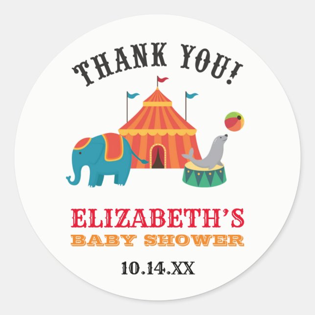 Pegatinas de Circus Favor (Anverso)