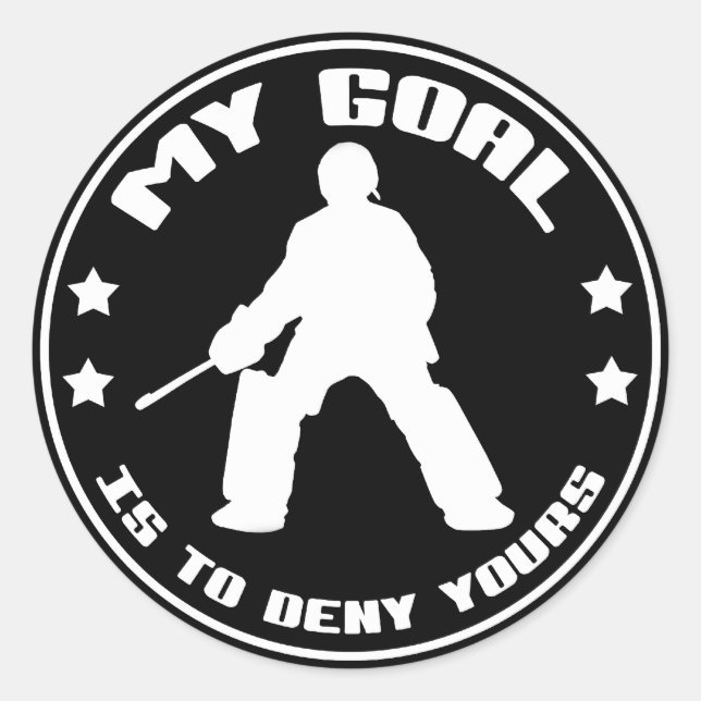 Pegatinas de citas de Goalie de hockey sobre hierb (Anverso)