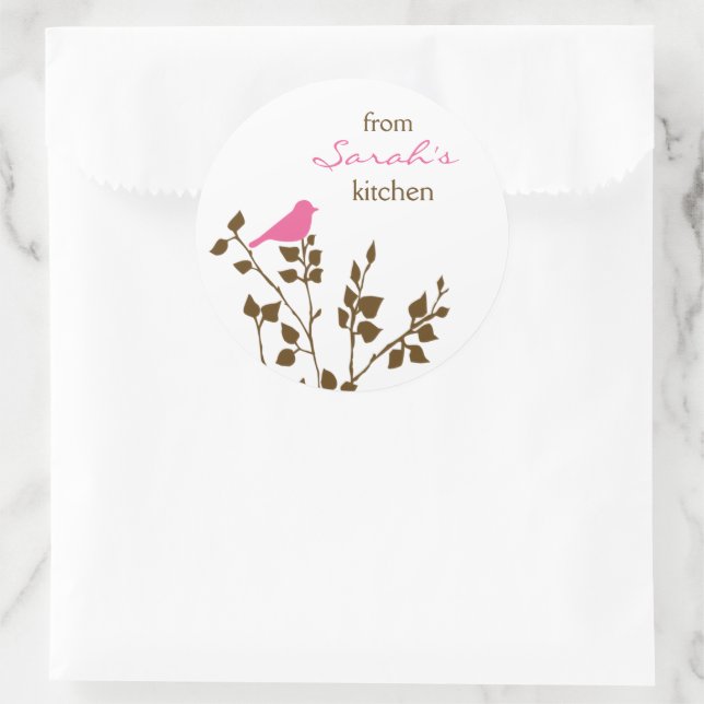 Pegatinas de cocción de aves rosadas y marrones (Bolso)
