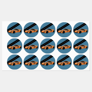 Pegatinas de coches deportivos de naranja