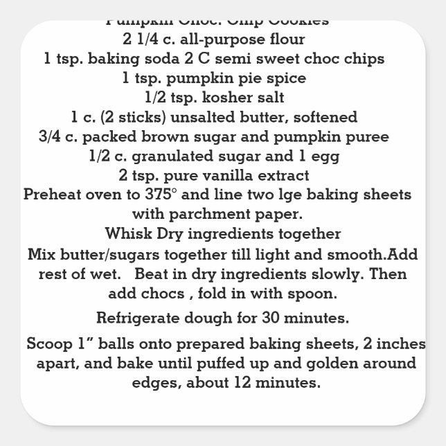 Pegatinas de cocina de chocolate con calabaza (Anverso)