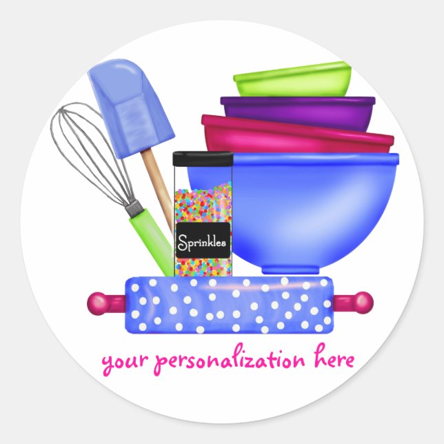 Pegatinas de cocina de cocción de hornear personal (Anverso)