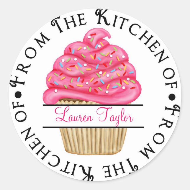 Pegatinas de cocina de pasteles personalizados (Anverso)