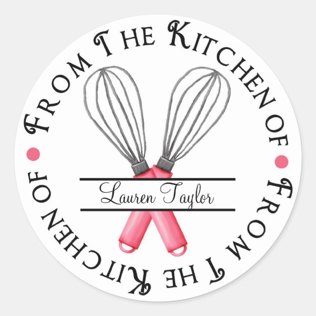 Pegatinas de cocina de Whisk Baking Personalized (Anverso)