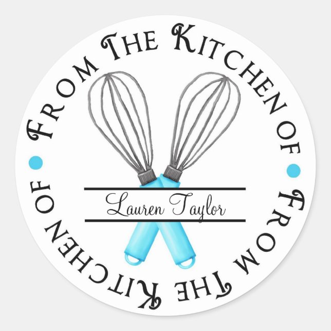 Pegatinas de cocina de Whisk Baking Personalized (Anverso)