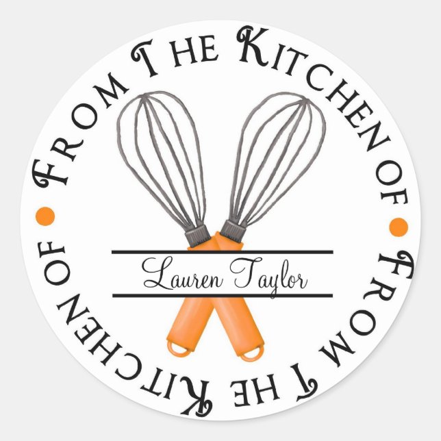Pegatinas de cocina de Whisk Baking Personalized (Anverso)