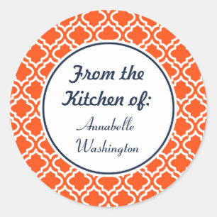 Pegatinas de cocina naranjas personalizadas