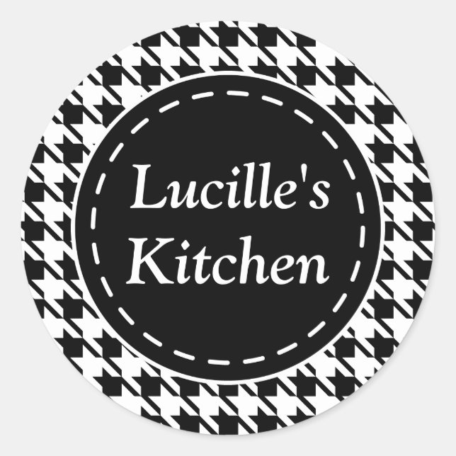 Pegatinas de cocina personalizadas con Houndstooth (Anverso)