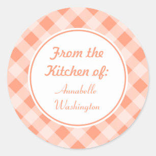 Pegatinas de cocina personalizadas de melocotón