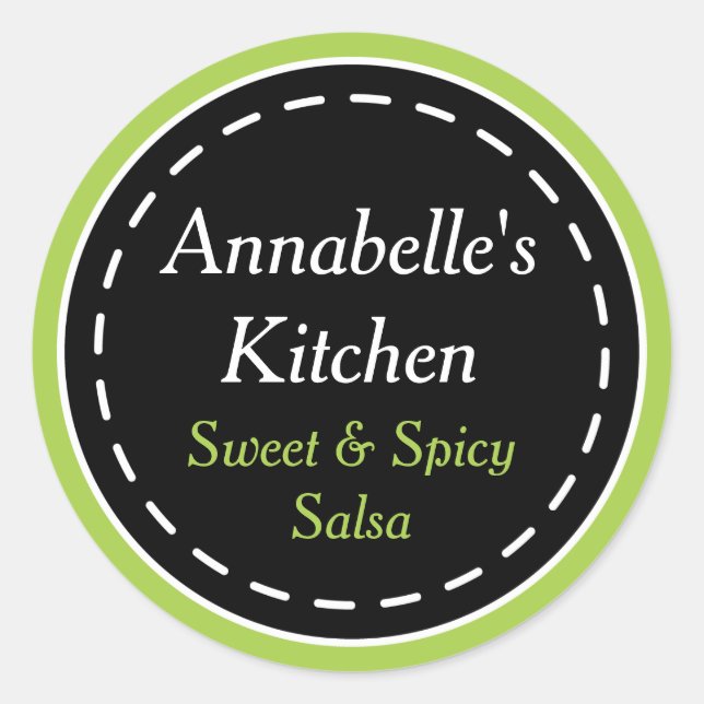 Pegatinas de cocina verde y negra (Anverso)