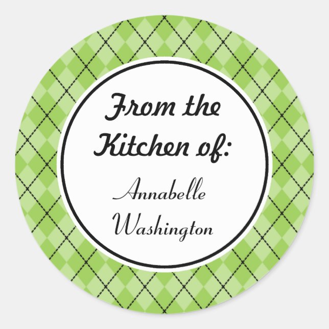 Pegatinas de cocina verdes personalizadas (Anverso)