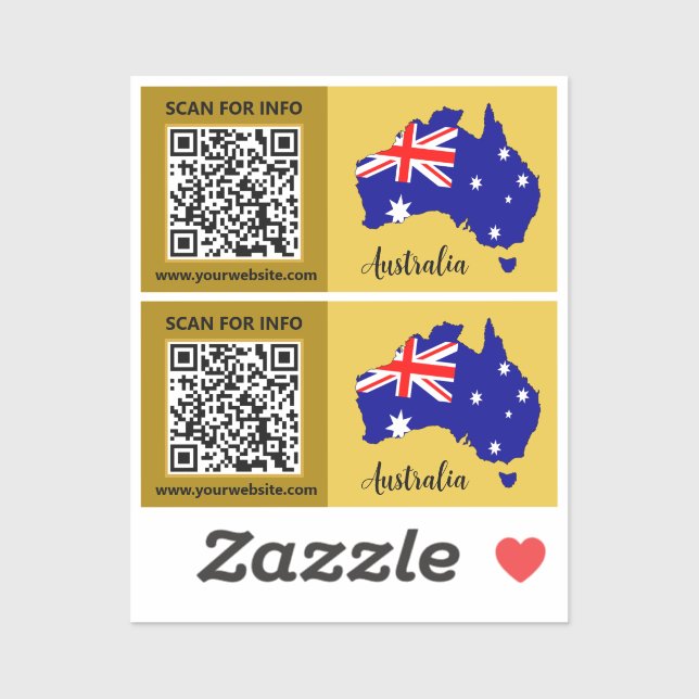 Pegatinas de código QR de Australia, bandera austr (Hoja)