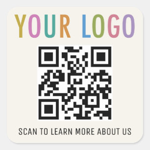 Pegatinas de código QR de Ecru Logotipo de la empr