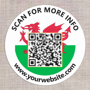 Pegatinas de código QR de Gales moderno, bandera g