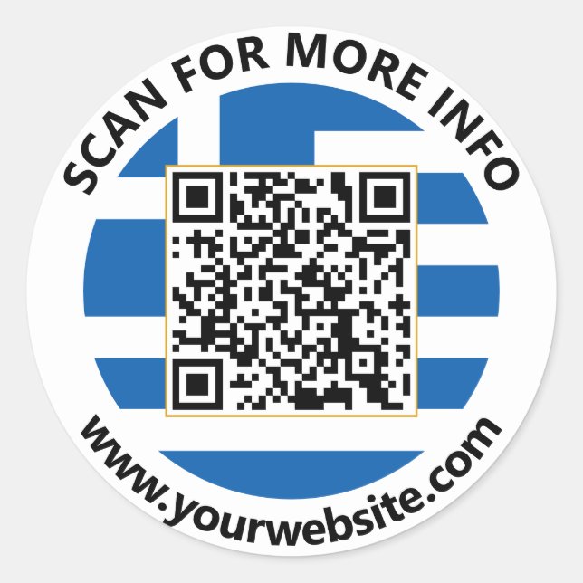 Pegatinas de código QR de Grecia moderna, bandera  (Anverso)