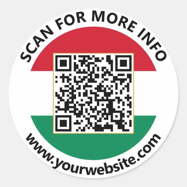 Pegatinas de código QR de Hungría moderna, bandera (Anverso)