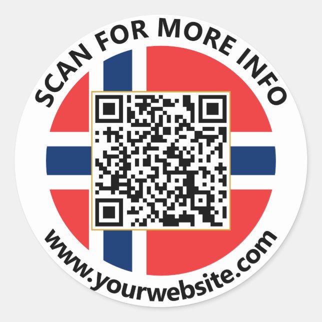 Pegatinas de código QR de Noruega moderna, bandera (Anverso)