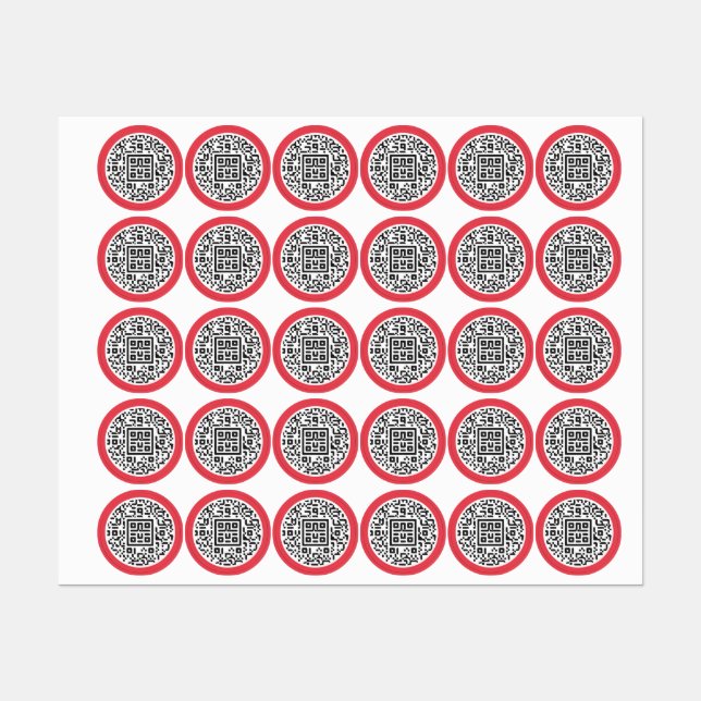 Pegatinas de código QR de personalizable para come (Hoja)