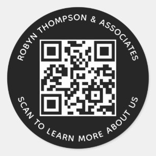 Pegatinas de código QR negro - Ronda de nombres de