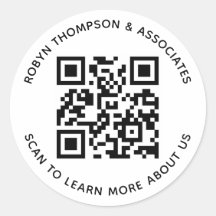 Pegatinas de código QR redondo Personalizado blanc