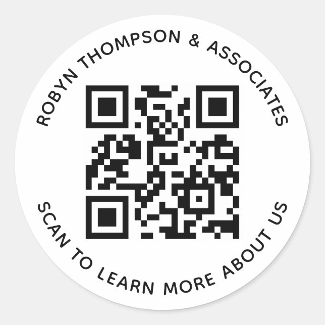 Pegatinas de código QR redondo Personalizado blanc (Anverso)