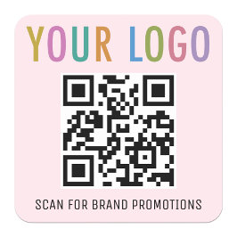 Pegatinas de código QR rosa logotipo de la empresa