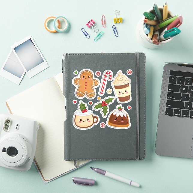 Pegatinas de Comida Kawaii de Navidad | Fiestas Na (Funda para iPad)