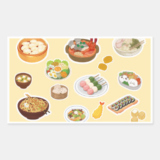 Pegatinas de comida tema comida asiática