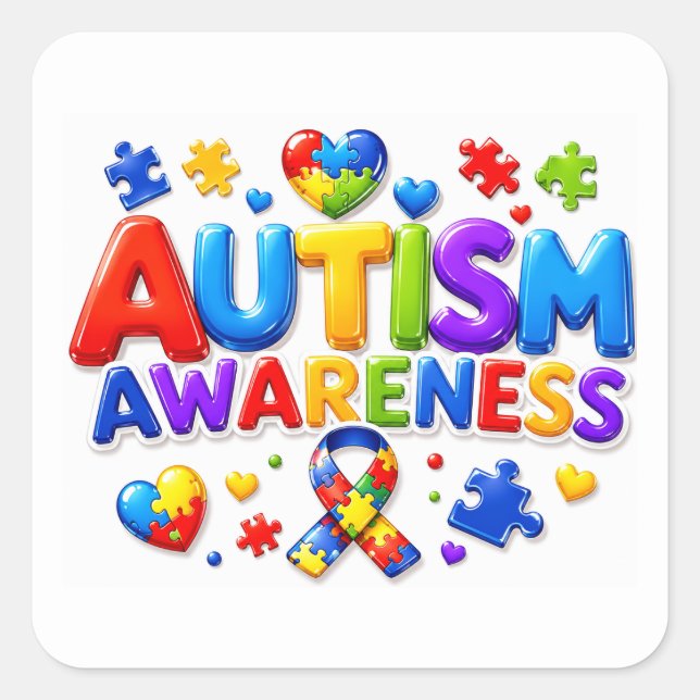 Pegatinas de Conciencia del Autismo (Anverso)