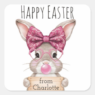 Pegatinas de conejitos de Pascua personalizados pa