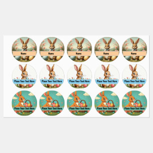 Pegatinas de conejitos de Pascua Vintage personali