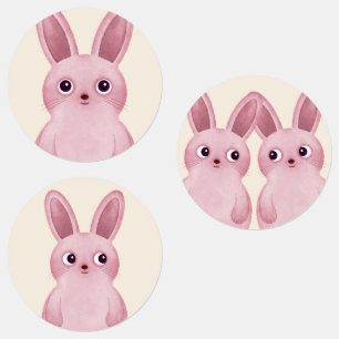Pegatinas de conejitos rosados pequeños