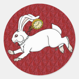 Pegatinas de conejo blanco Red BG