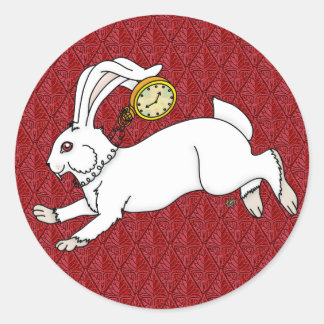 Pegatinas de conejo blanco Red BG
