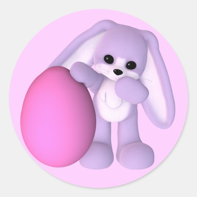 Pegatinas de conejo de huevo de pascua (Anverso)