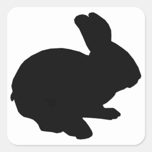 Pegatinas de Conejo de Pascua de Silhouette Negra