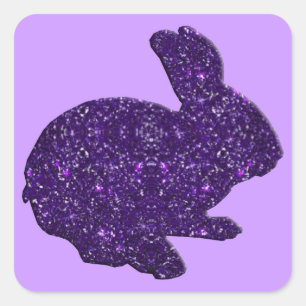 Pegatinas de conejo de pascua malva Purpurina de S