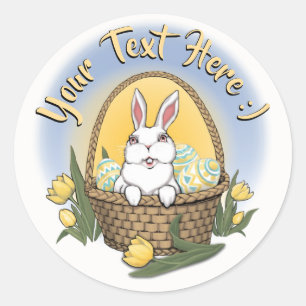 Pegatinas de conejo de Pascua personalizadas