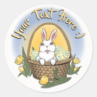 Pegatinas de conejo de Pascua personalizadas