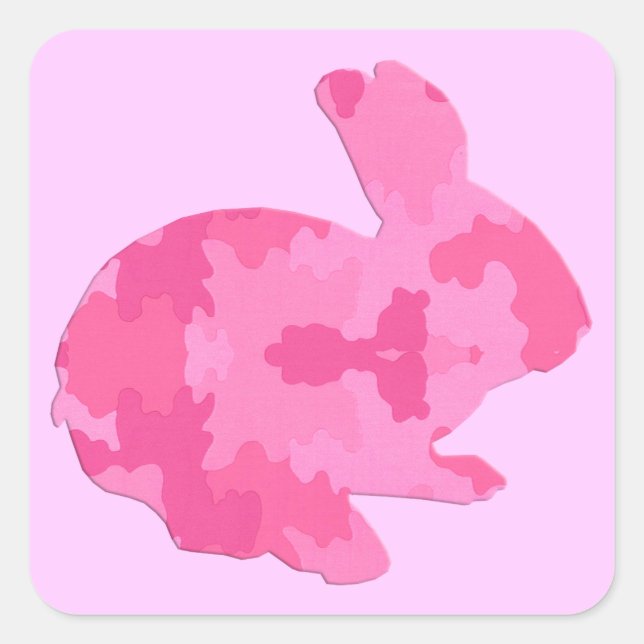 Pegatinas de conejo de pascua rosada de Silhouette (Anverso)