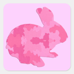 Pegatinas de conejo de pascua rosada de Silhouette