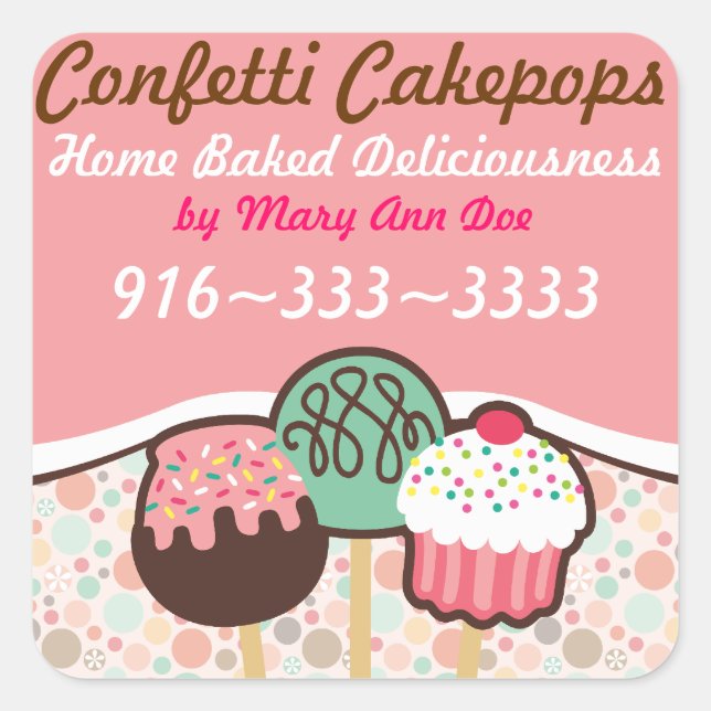 Pegatinas de Confetti Cake Pops (Anverso)
