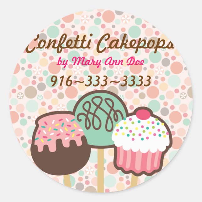 Pegatinas de Confetti Cake Pops (Anverso)